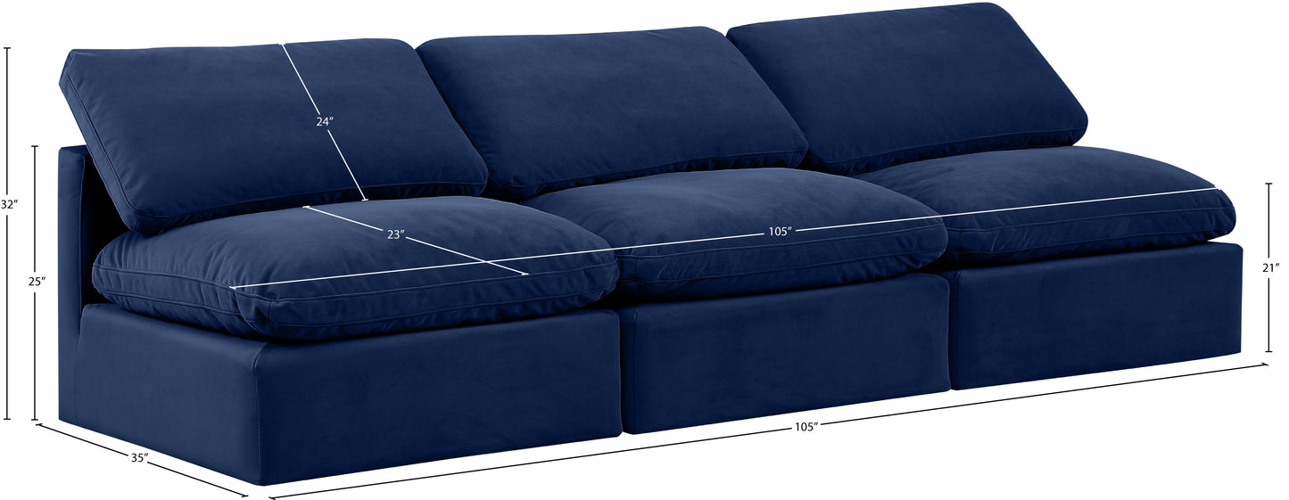 luxus navy velvet modular sofa s3