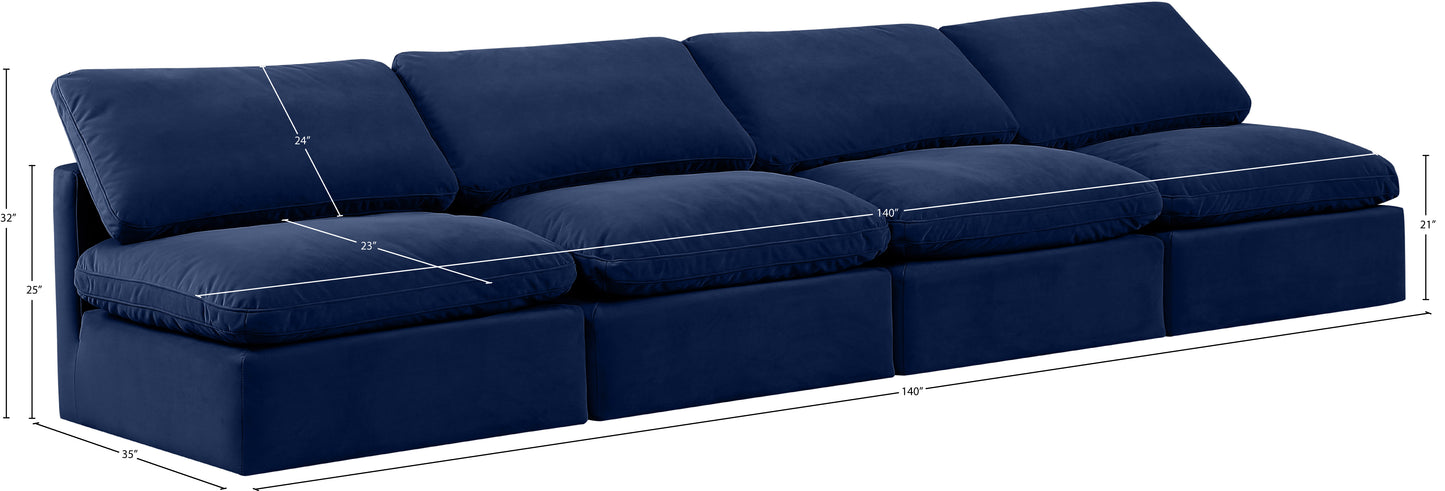 luxus navy velvet modular sofa s4