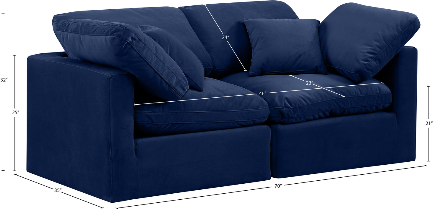 luxus navy velvet modular sofa s70