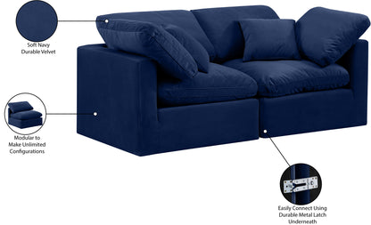 Luxus Navy Velvet Modular Sofa S70