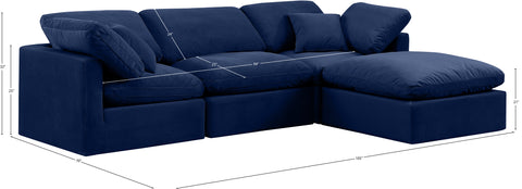 Luxus Navy Velvet Modular Sectional Sec4A