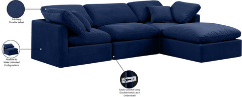 Luxus Navy Velvet Modular Sectional Sec4A