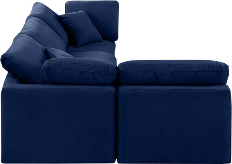 Luxus Navy Velvet Modular Sectional Sec4B