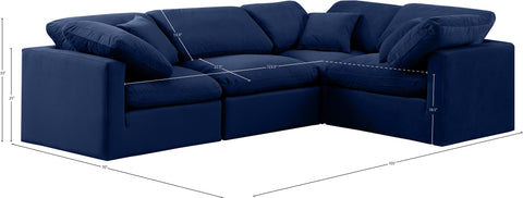 Luxus Navy Velvet Modular Sectional Sec4C