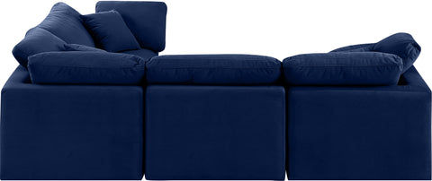 Luxus Navy Velvet Modular Sectional Sec4C
