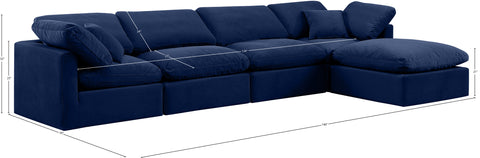 Luxus Navy Velvet Modular Sectional Sec5A