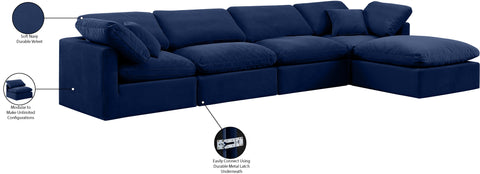 Luxus Navy Velvet Modular Sectional Sec5A