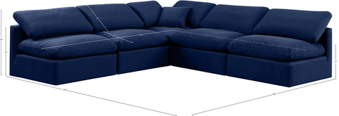 Luxus Navy Velvet Modular Sectional Sec5B