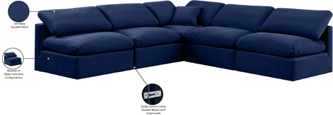 Luxus Navy Velvet Modular Sectional Sec5B
