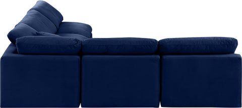 Luxus Navy Velvet Modular Sectional Sec5B