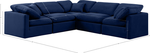 Luxus Navy Velvet Modular Sectional Sec5C