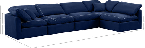 Luxus Navy Velvet Modular Sectional Sec5D