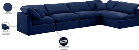 Sloane 140" Velvet Upholstered Sectional, 5-Piece (Style 2)