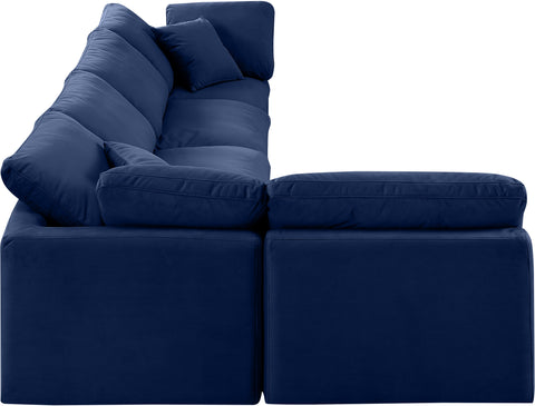 Luxus Navy Velvet Modular Sectional Sec5D