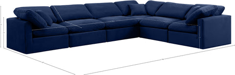 Luxus Navy Velvet Modular Sectional Sec6A