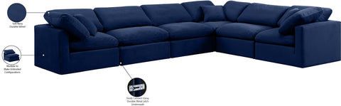 Luxus Navy Velvet Modular Sectional Sec6A