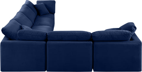 Luxus Navy Velvet Modular Sectional Sec6A
