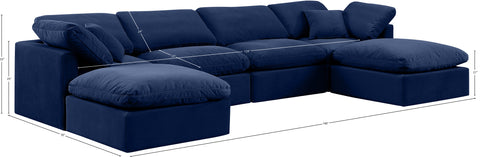 Luxus Navy Velvet Modular Sectional Sec6B