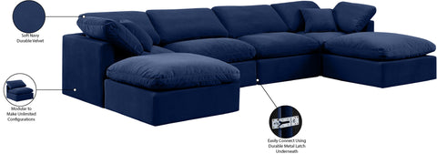 Luxus Navy Velvet Modular Sectional Sec6B