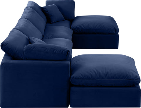 Luxus Navy Velvet Modular Sectional Sec6B