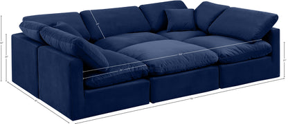 Luxus Navy Velvet Modular Sectional Sec6C