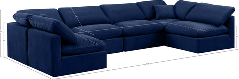 Luxus Navy Velvet Modular Sectional Sec6D