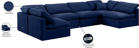 Luxus Navy Velvet Modular Sectional Sec6D