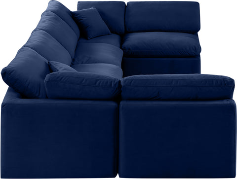 Luxus Navy Velvet Modular Sectional Sec6D