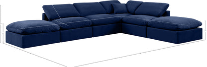 Luxus Navy Velvet Modular Sectional Sec6E