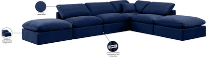 Luxus Navy Velvet Modular Sectional Sec6E