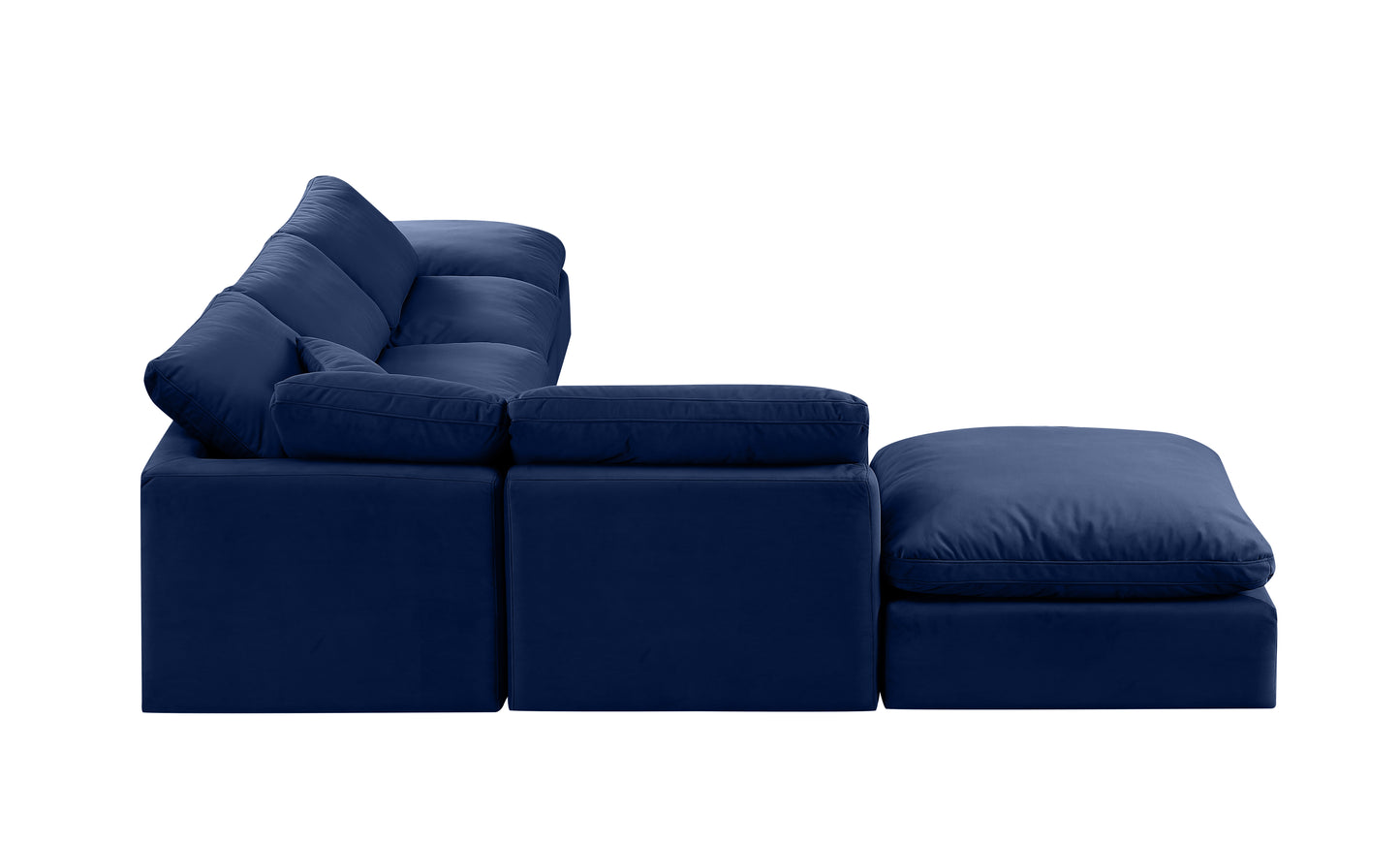 luxus navy velvet modular sectional sec6e