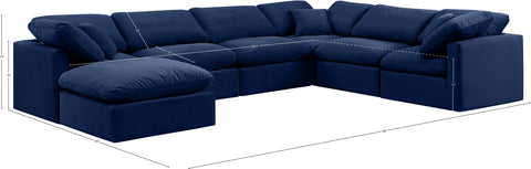 Luxus Navy Velvet Modular Sectional Sec7A