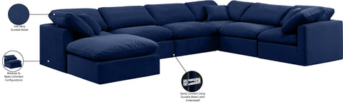 Luxus Navy Velvet Modular Sectional Sec7A
