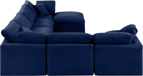 Luxus Navy Velvet Modular Sectional Sec7A