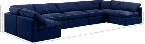 Luxus Navy Velvet Modular Sectional Sec7B