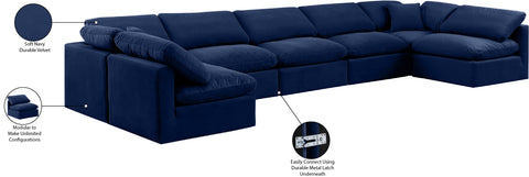 Luxus Navy Velvet Modular Sectional Sec7B