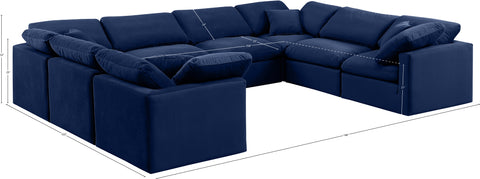 Luxus Navy Velvet Modular Sectional Sec8A