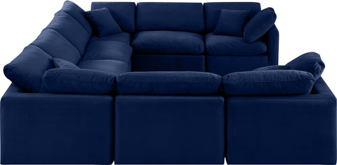 Luxus Navy Velvet Modular Sectional Sec8A