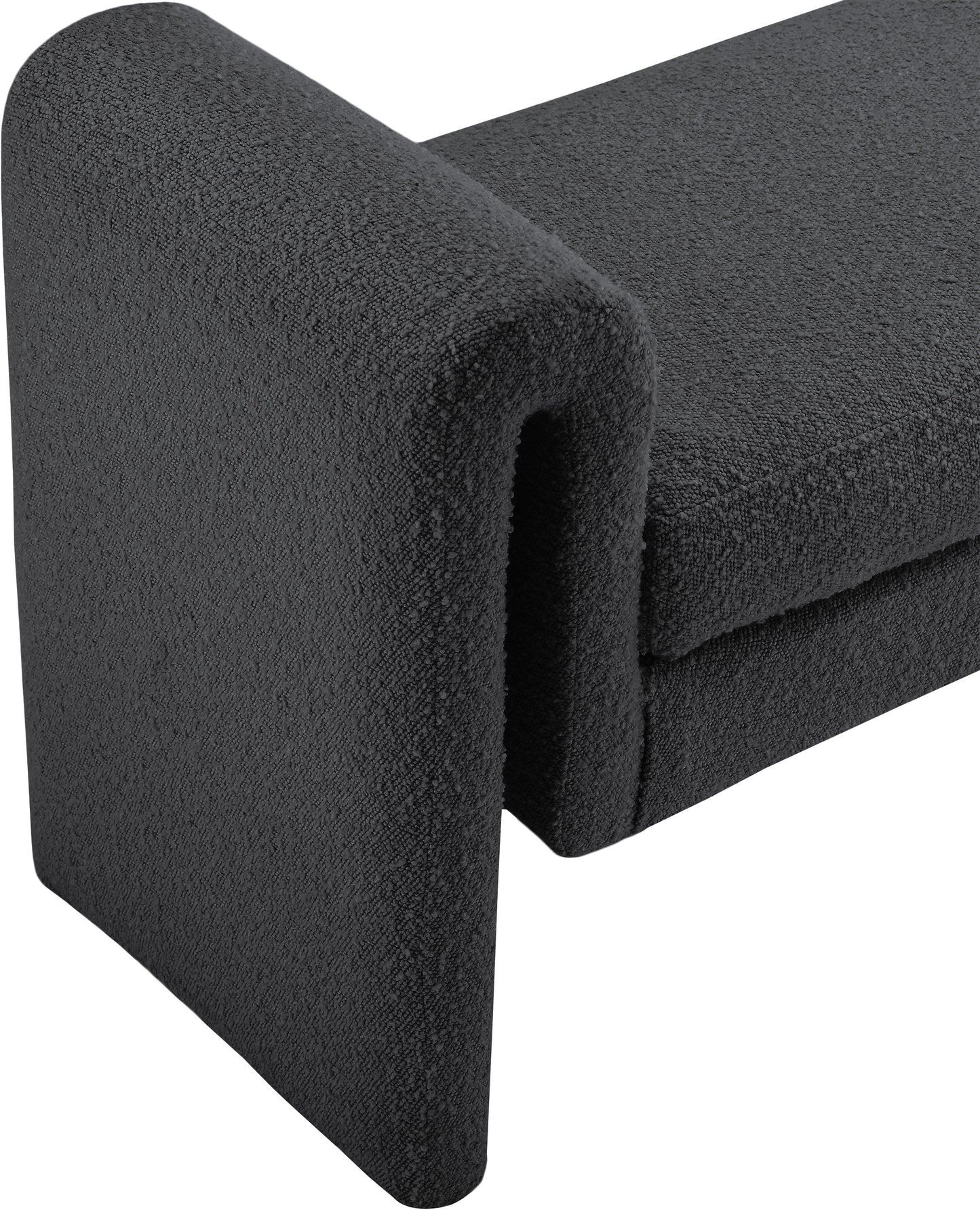 kira black boucle fabric bench black