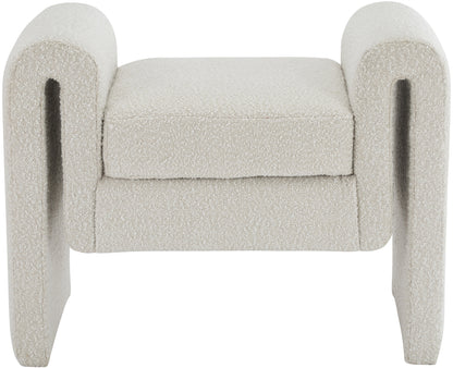 Colton Cream Boucle Fabric Bench