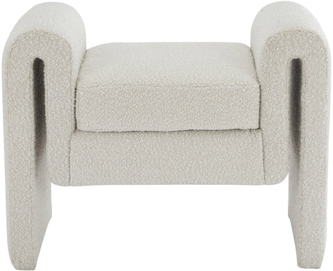 Colton Cream Boucle Fabric Bench