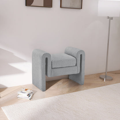 Colton Grey Boucle Fabric Bench