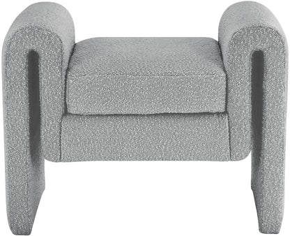 Colton Grey Boucle Fabric Bench