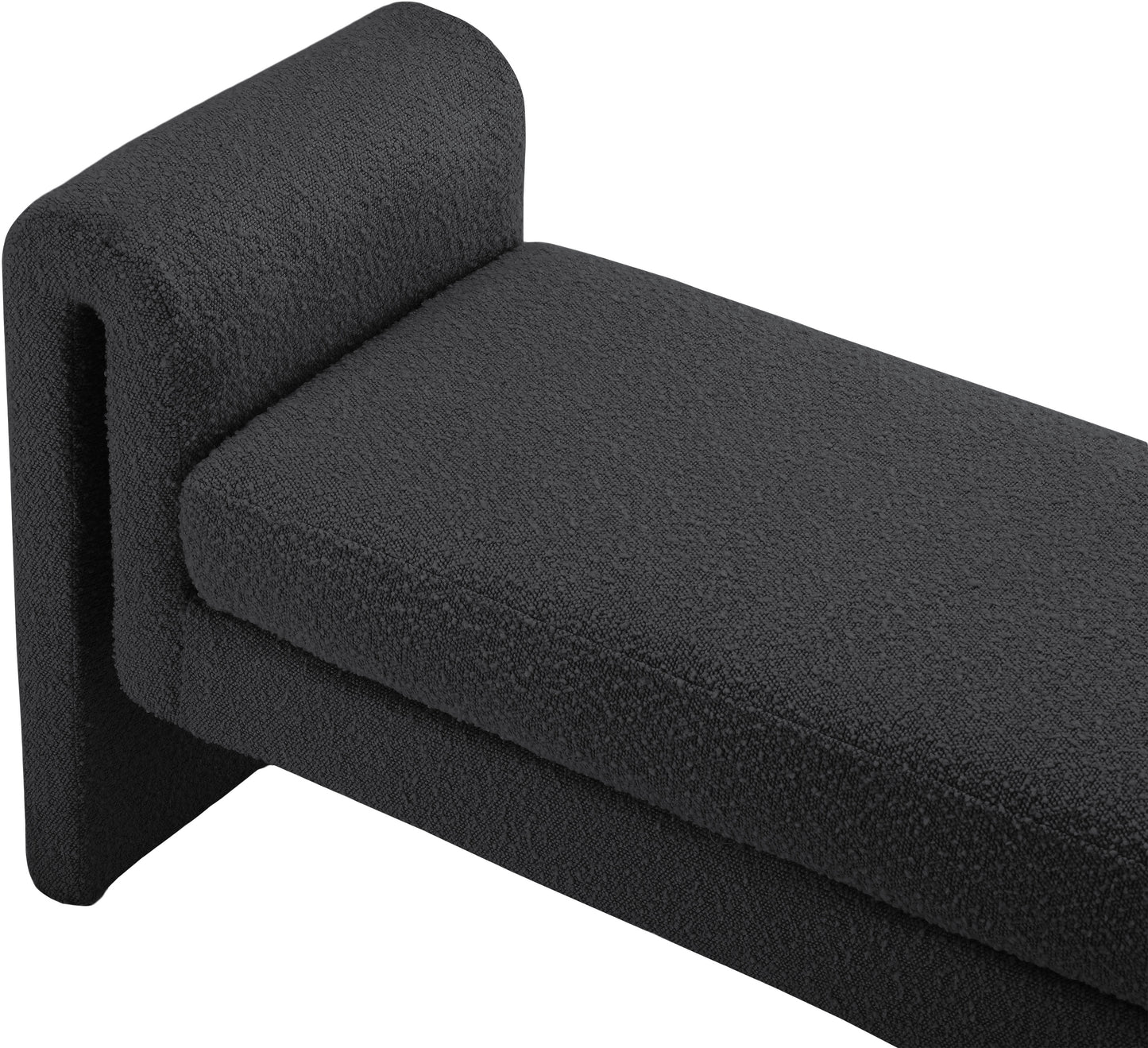 kira black boucle fabric bench black