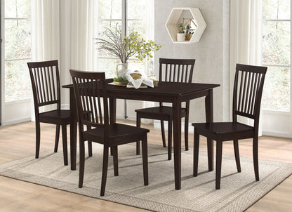 Kenny 5-piece Rectangular Dining Table Set CappuccinoCappuccino