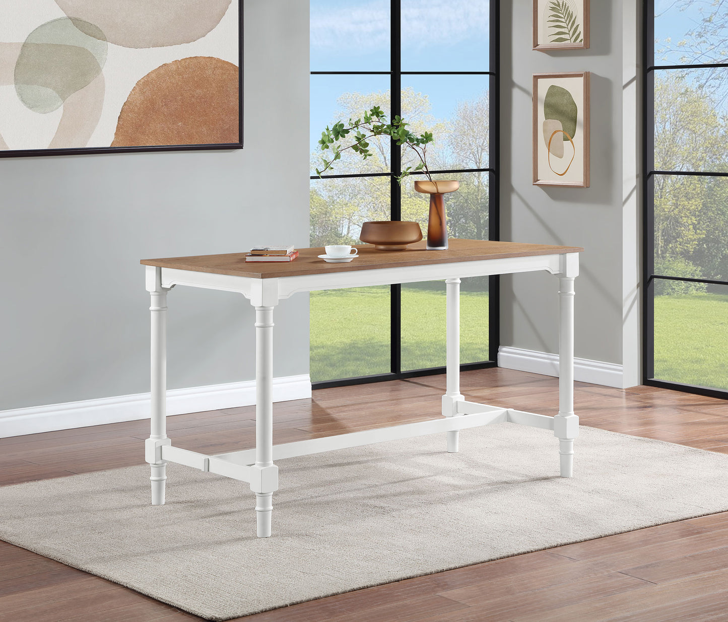 gregory 5-piece rectangular counter height dining set white