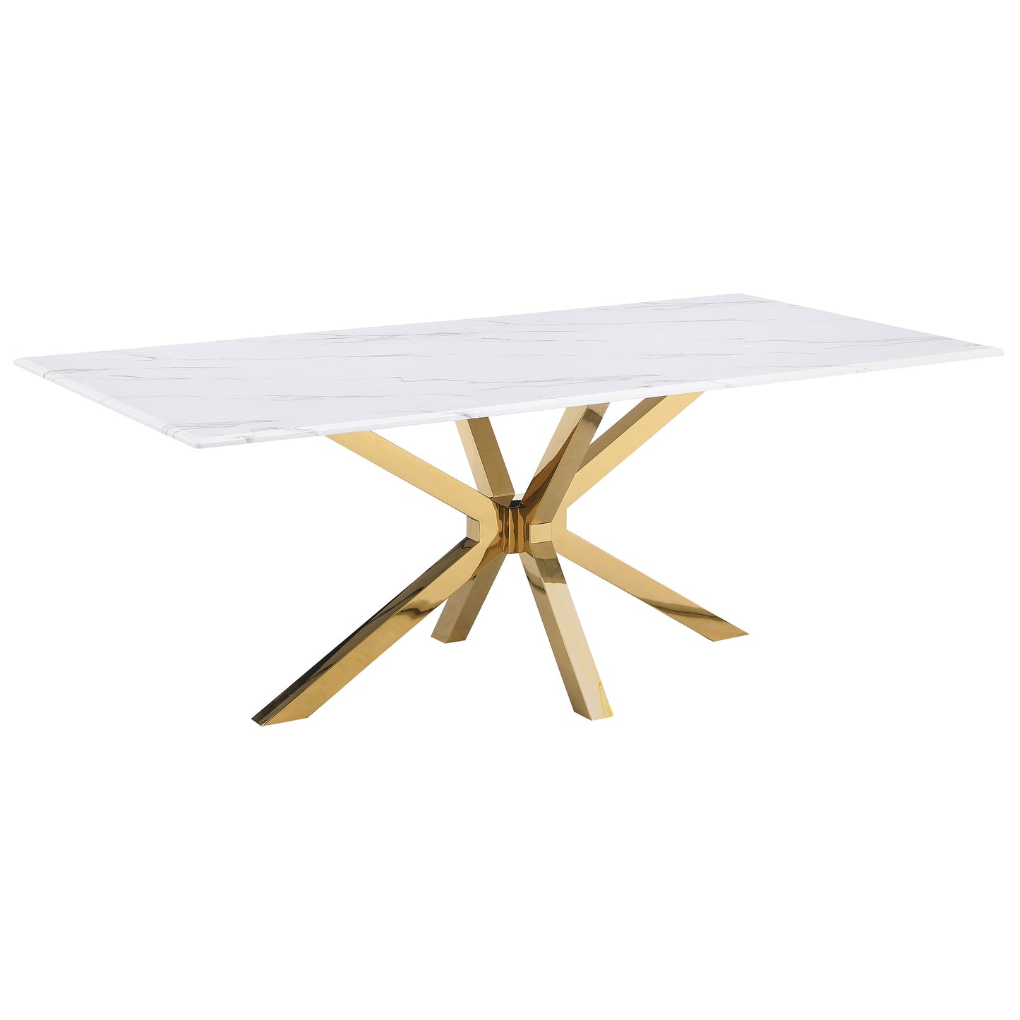 alamosa rectangular 79-inch faux marble dining table white