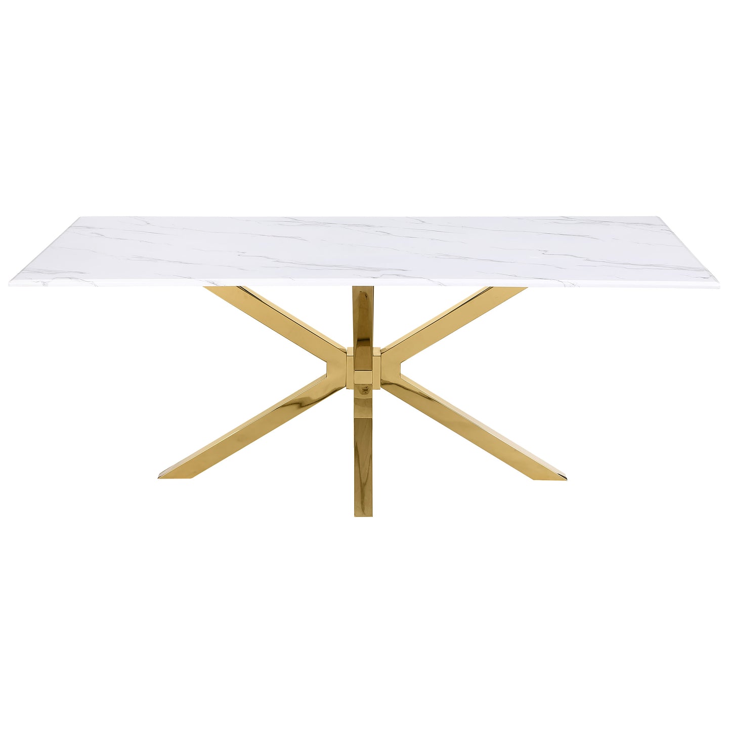 alamosa rectangular 79-inch faux marble dining table white