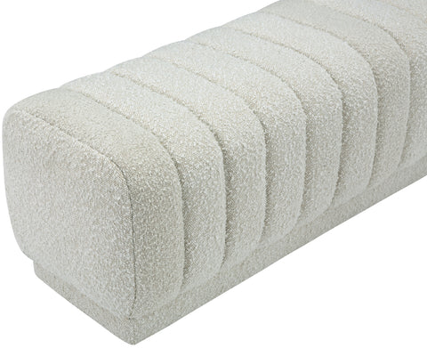 Kiki Cream Boucle Fabric Ottoman/Bench Cream