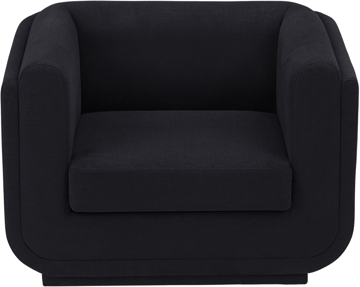 kent black linen textured fabric chair c